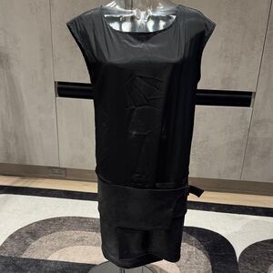 Cop.Copine Textured Black Midi Dress